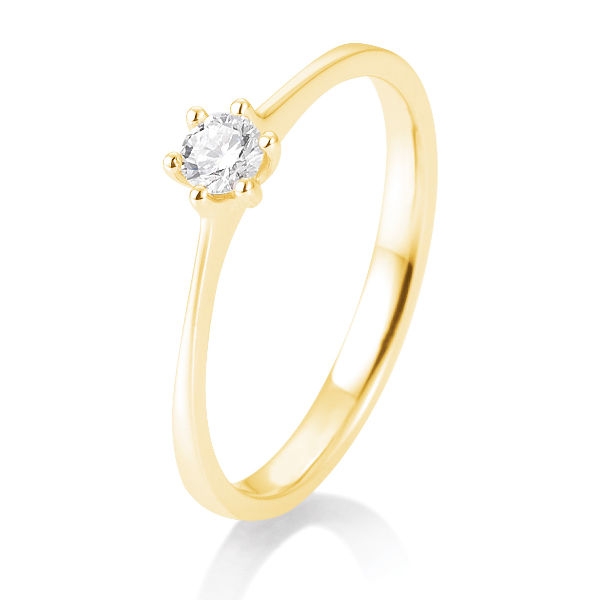 Antragsring 6er Krappenfassung Gelbgold mit 0,15 ct W/SI